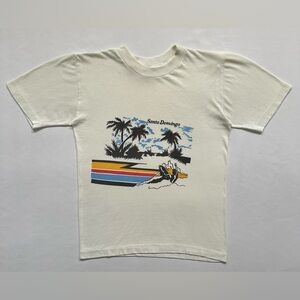 Vintage 1980s Santo Domingo Beach Graphic T Shirt